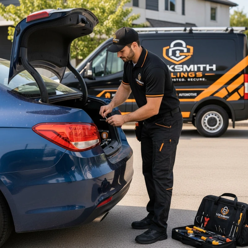 Automotive locksmith cutting a replacement car key in Billings MT
