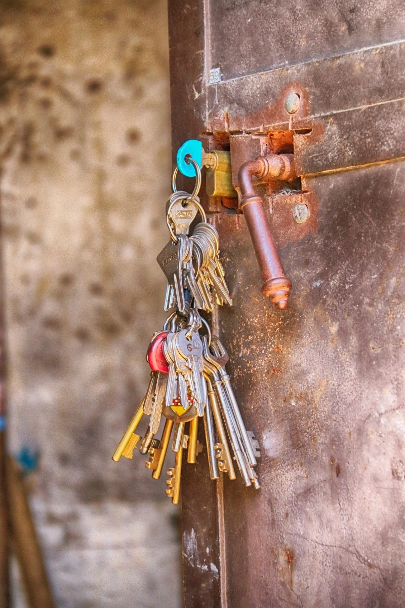 Bunch of old keys on a weathered door, representing South Side Billings MT older housing stock