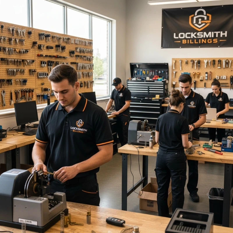 The Billings Locksmith Services team at work in our Billings MT workshop